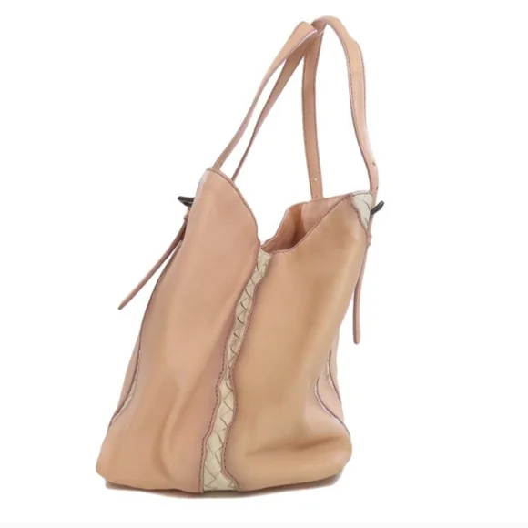 Bottega Veneta Pink and Cream Intrecciato Tote Bag - Picture 3 of 12